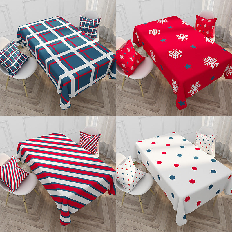 Festliche rechteckige Tischdecke mit Feiertagsdrucks