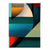 Abstrakter Kunstdruck mit farbenfrohen Formen, Blau, Rot, Orange, Nr. 5