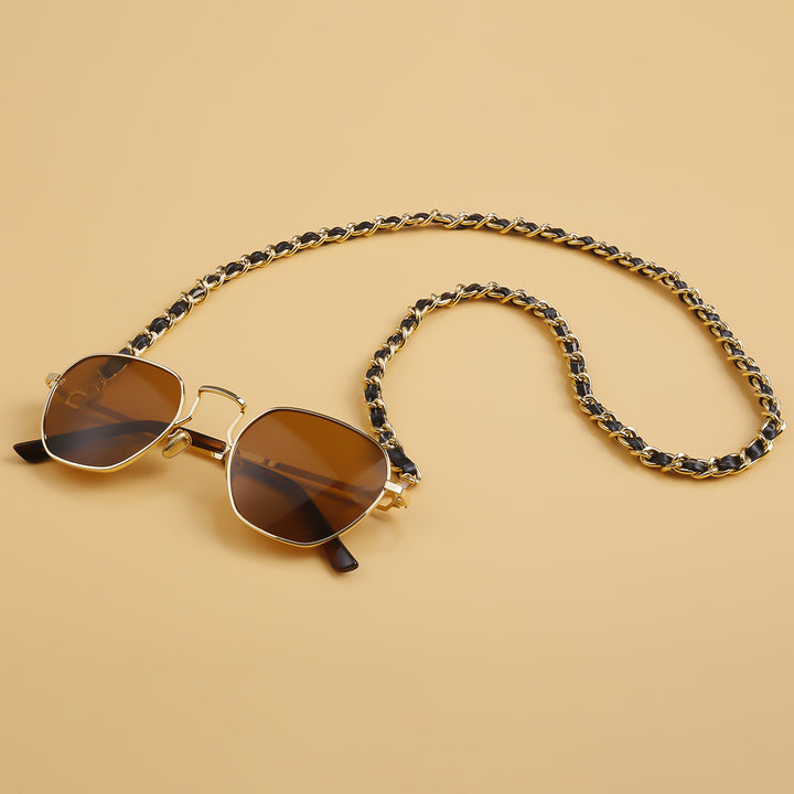 Modische Cat-Eye Sonnenbrille mit Kettenband Karnz