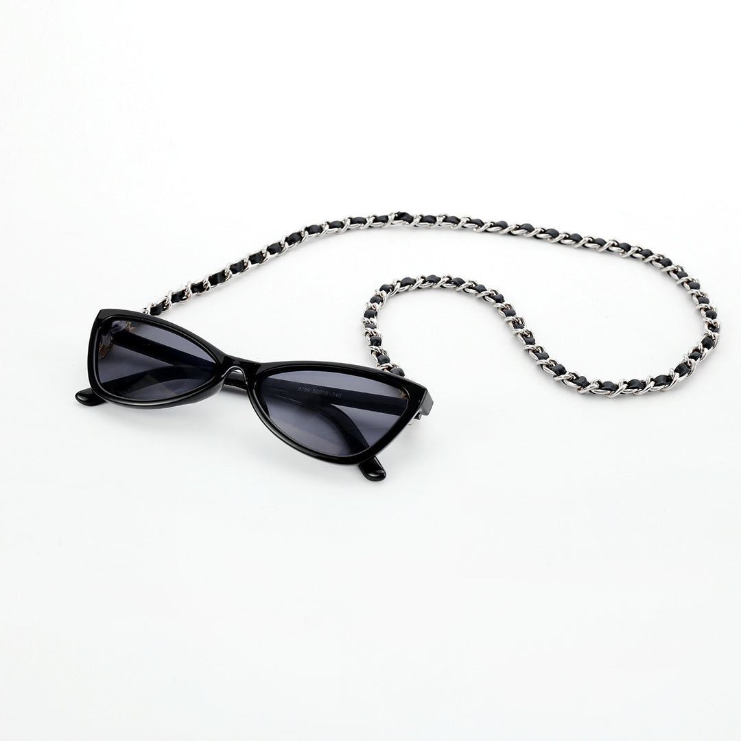 Modische Cat-Eye Sonnenbrille mit Kettenband Karnz