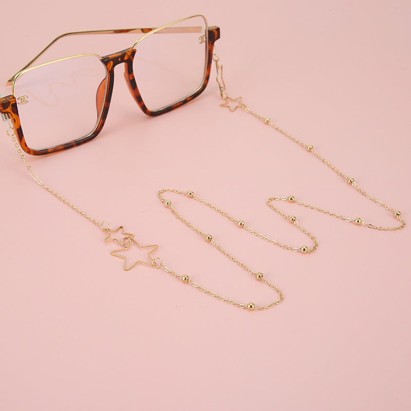 Stern-Ausrichtee Perlen Brille Kette Karnz