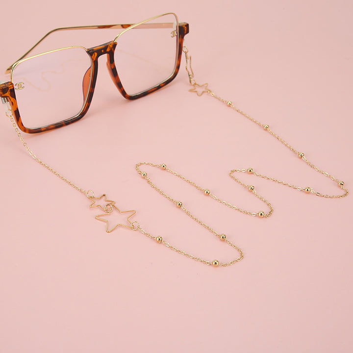Stern-Ausrichtee Perlen Brille Kette Karnz