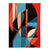 Abstrakter Kunstdruck mit farbigen Formen, Blau, Rot, Beige, Nr. 2