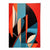 Abstrakter Kunstdruck mit farbenfrohen Formen, Blau, Rot, Beige, Nr. 3
