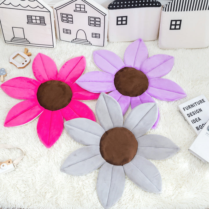Plüsch-Blütenblatt Baby-Spielmatte für Bauchzeit und Kinderzimmer Fußkissen