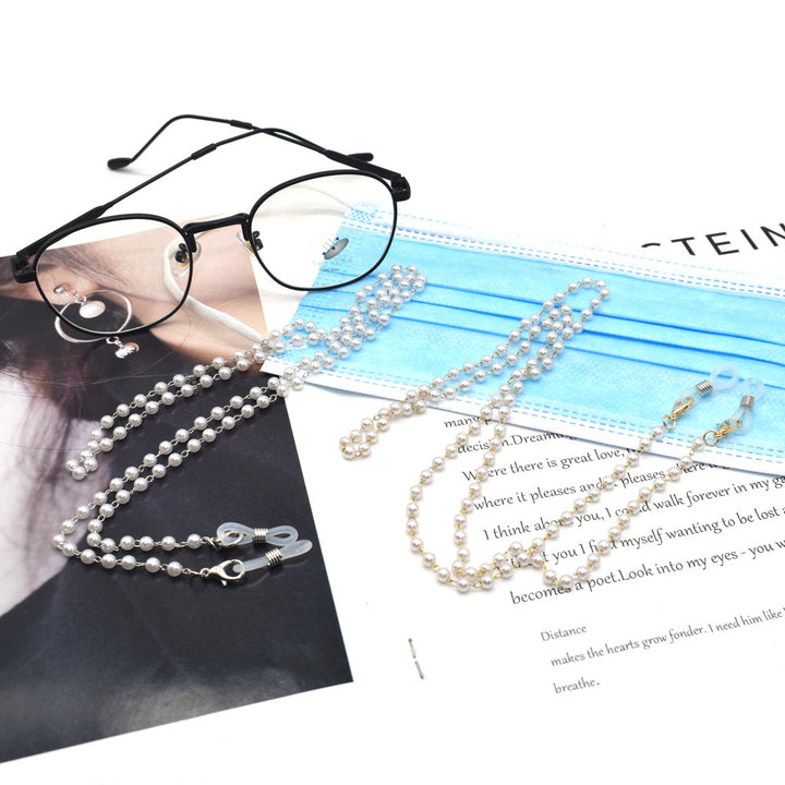 Elegante Doppelstrang Perlen Brille Kette Karnz