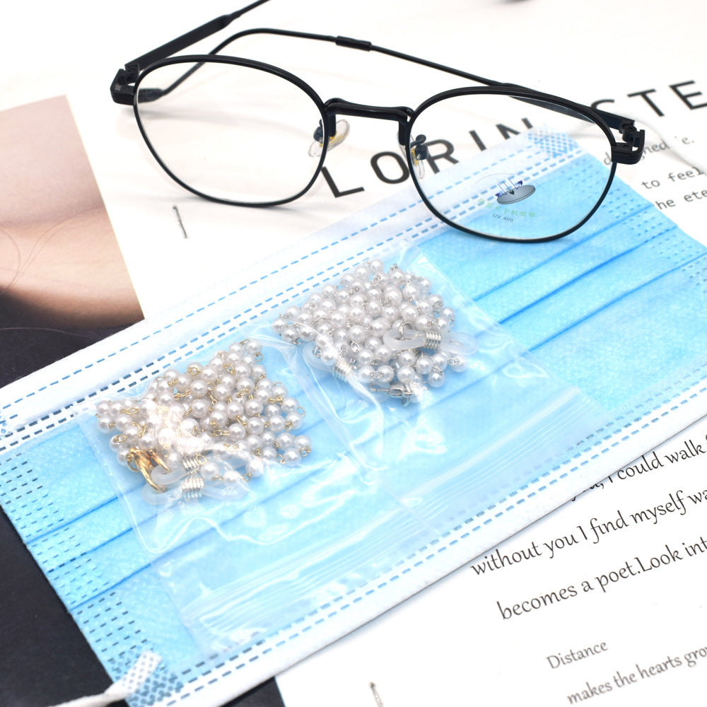 Elegante Doppelstrang Perlen Brille Kette Karnz