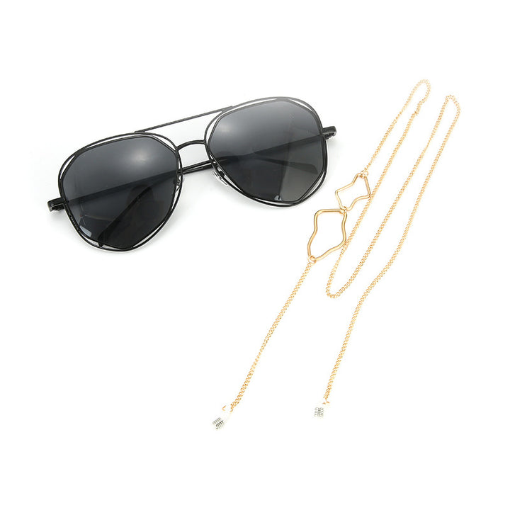 Stern-Ausrichtee Perlen Brille Kette Karnz
