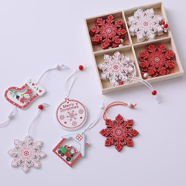Weihnachtlich gestaltetes Dekorationsornament-Set