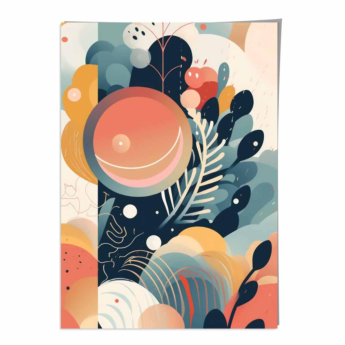 Abstrakter, farbenfroher Pastellblumen-Kunstdruck Nr. 1