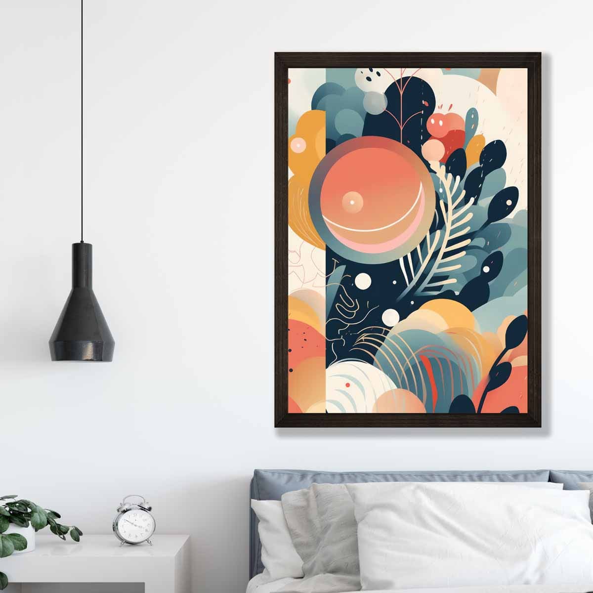 Abstrakter, farbenfroher Pastellblumen-Kunstdruck Nr. 1