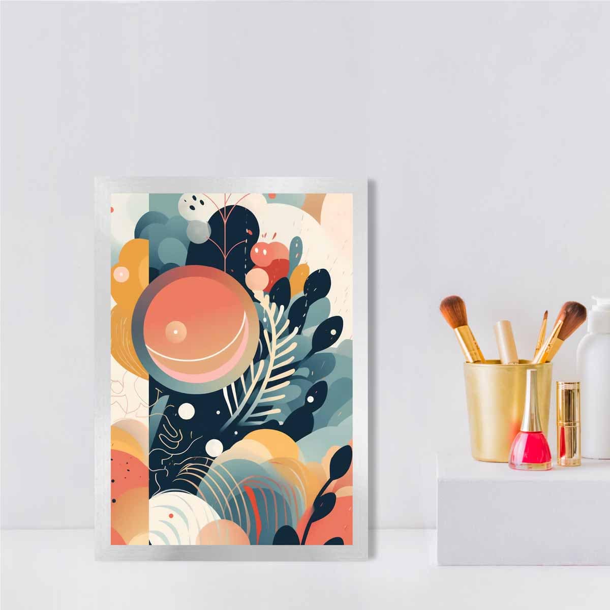 Abstrakter, farbenfroher Pastellblumen-Kunstdruck Nr. 1