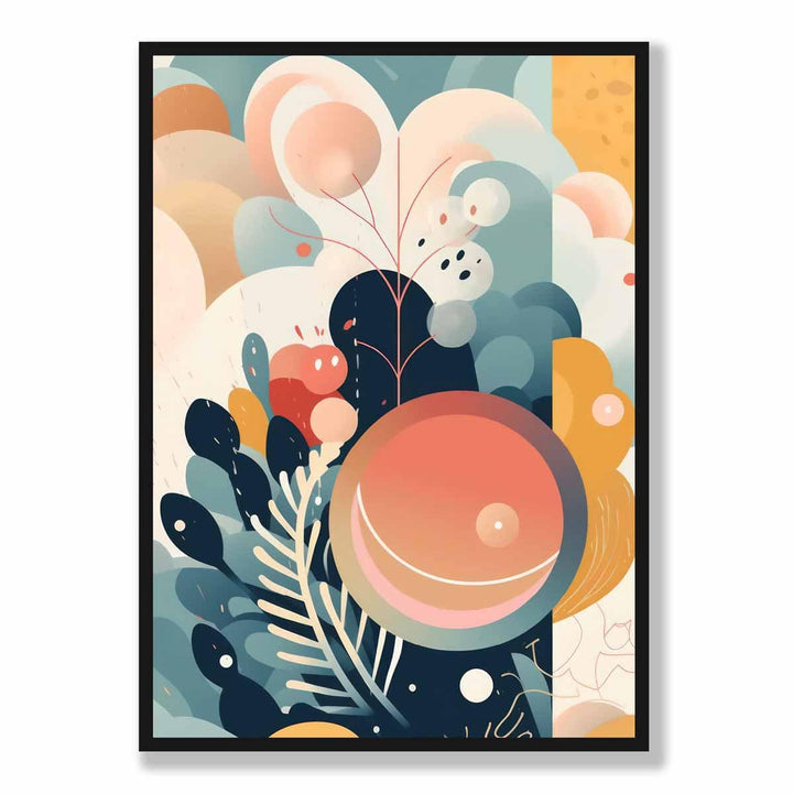 Abstrakter, farbenfroher Pastellblumen-Kunstdruck Nr. 2