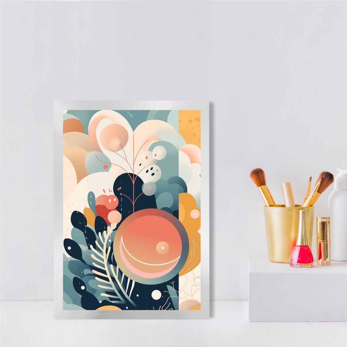 Abstrakter, farbenfroher Pastellblumen-Kunstdruck Nr. 2