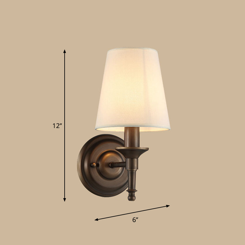 Einzelne Wandmontage Licht Minimalismus Konisch Trommel Stoff Wandbeleuchtung für Korridor | Karnz