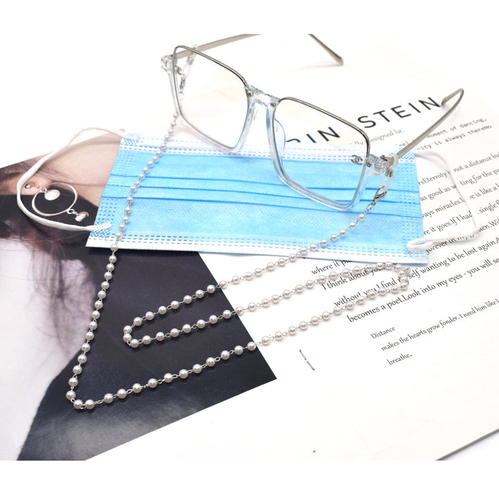 Elegante Doppelstrang Perlen Brille Kette Karnz