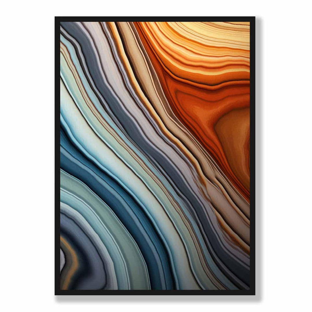 Abstrakter Flüssigkunstdruck Blau und Orange Nr. 2