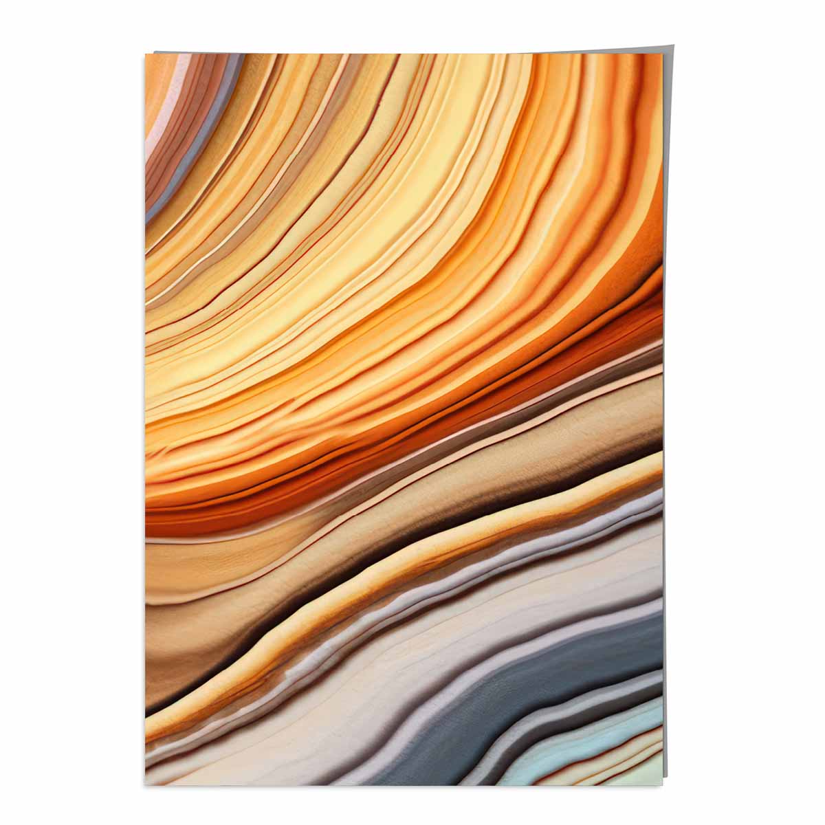 Abstrakter Fluid-Art-Druck Blau und Orange Nr. 4