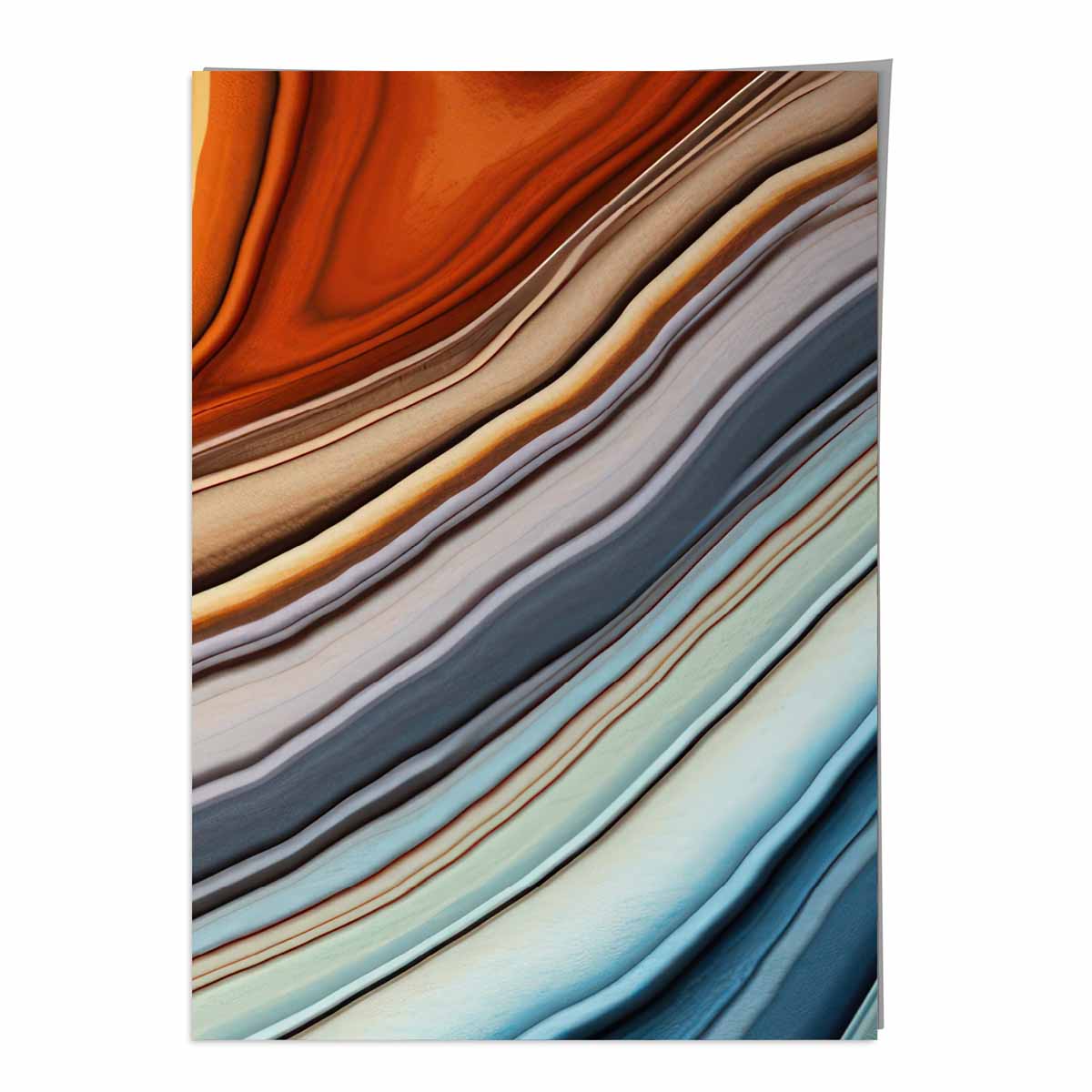 Abstrakter Flüssigkunstdruck Blau und Orange Nr. 5