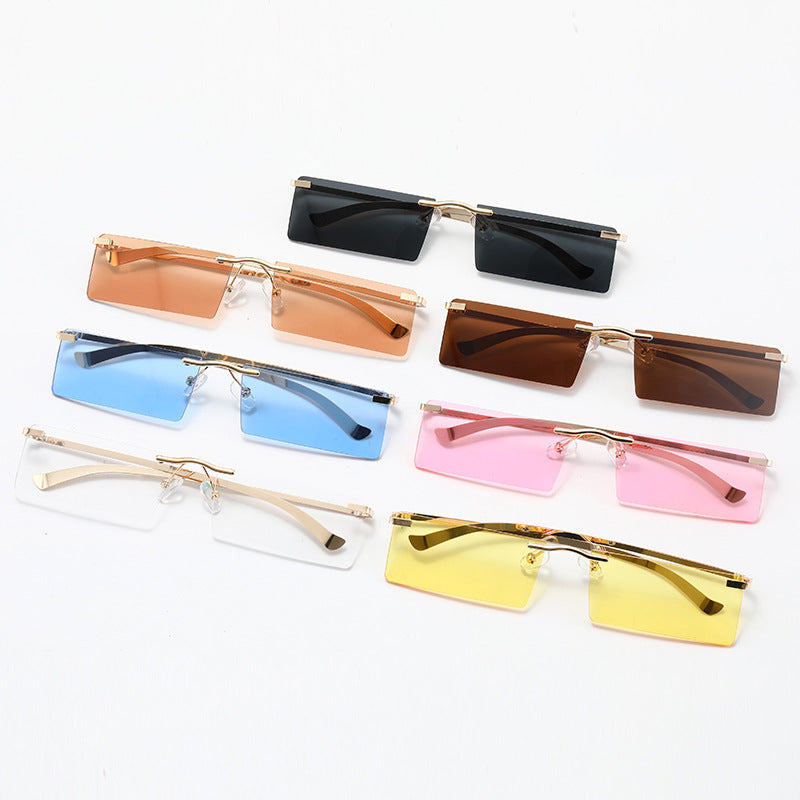 Damen modische Sonnenbrille mit schmalem, rechteckigem Rahmen Karnz