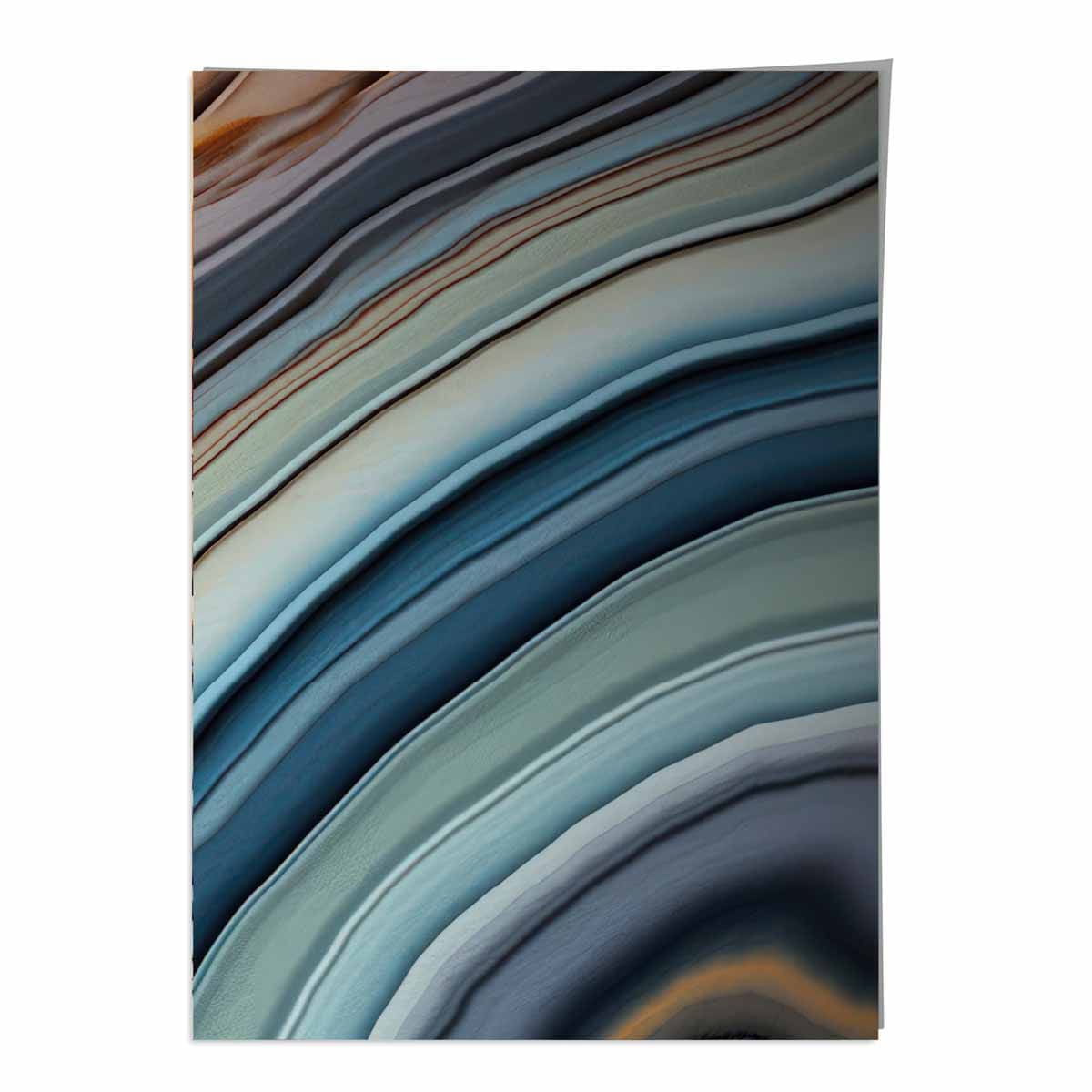 Abstrakter Fluid-Art-Druck Blau und Orange Nr. 6