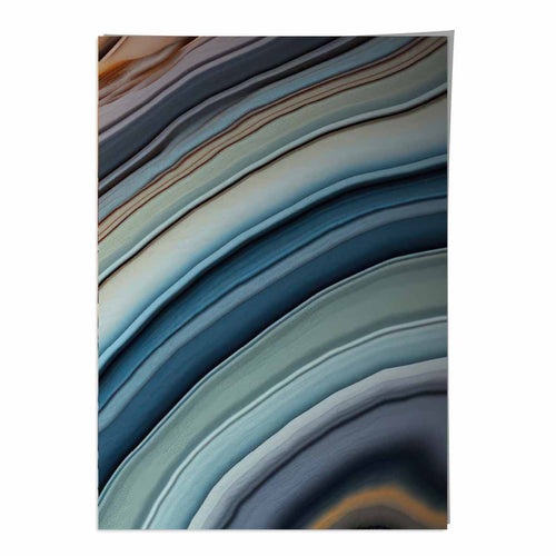 Abstrakter Fluid-Art-Druck Blau und Orange Nr. 6
