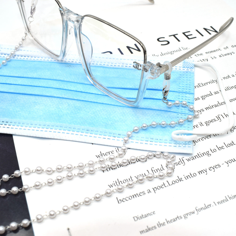 Elegante Doppelstrang Perlen Brille Kette Karnz