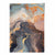 Abstraktes Gemälde, Fluid-Art-Druck, Orange, Grau und Gold Nr. 4