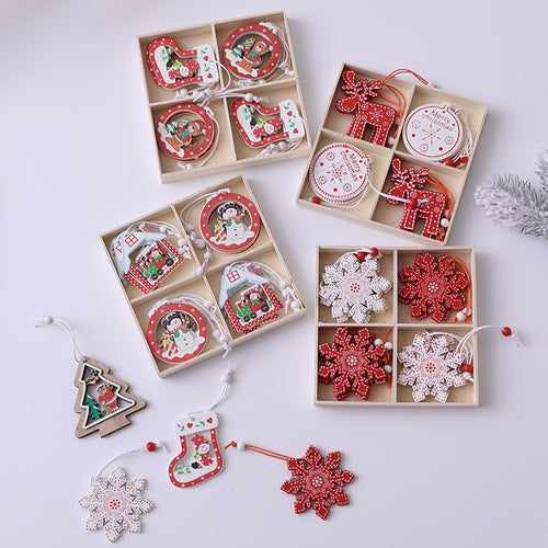 Weihnachtlich gestaltetes Dekorationsornament-Set
