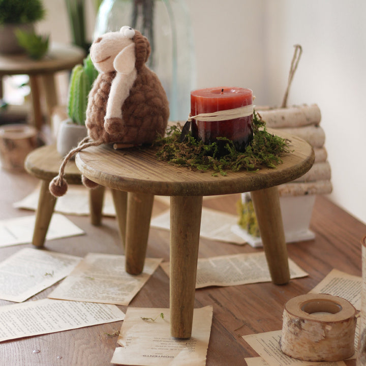 Stilvoller Holzfußhocker Karnz