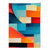 Abstraktes Gemälde, Kunstdruck mit farbenfrohen Formen, Blau, Rot und Orange Nr. 1