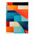Abstraktes Gemälde, Kunstdruck mit farbenfrohen Formen, Blau, Rot und Orange Nr. 3