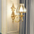 Brass Bud Wandmontage Licht Traditionelle Gehrungsglas Wohnzimmer Wandlichtarmatur | Karnz