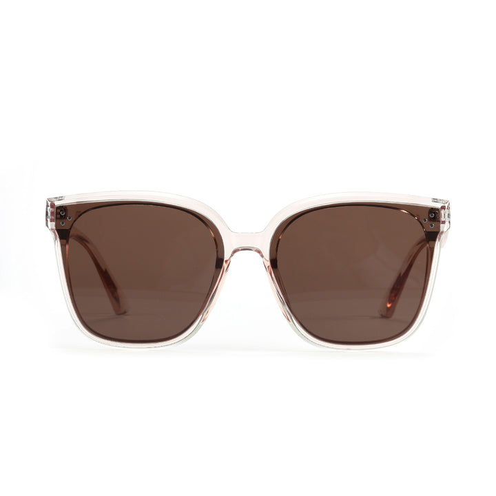 Damen modische Sonnenbrille mit transparentem Akzent Karnz