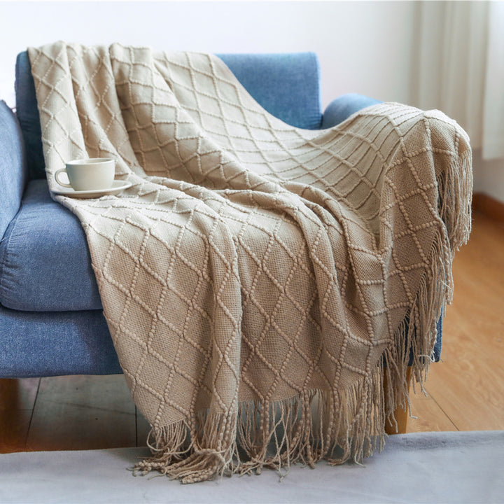 Gemütliche gestrickte Wurfdecke