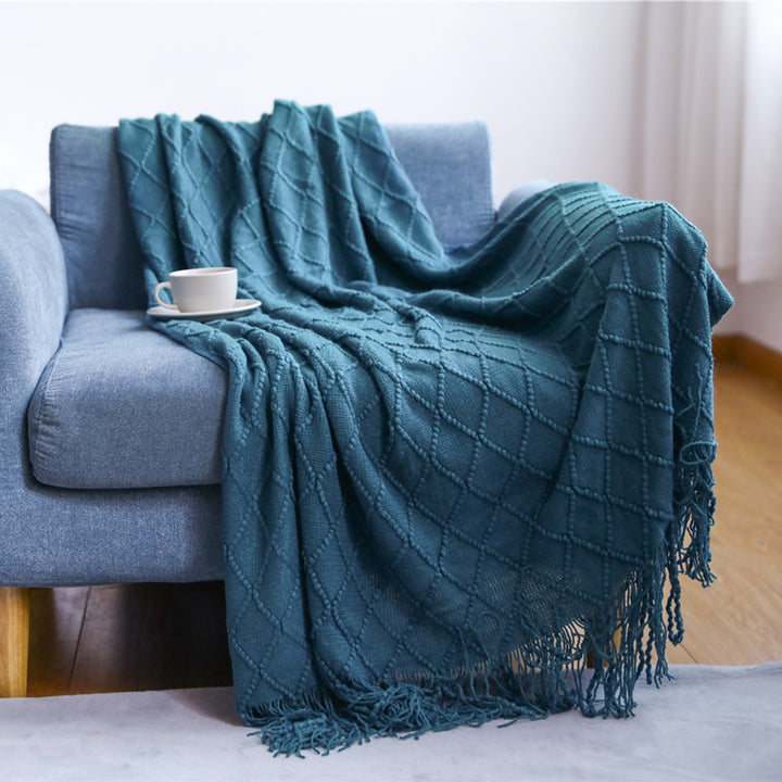 Gemütliche gestrickte Wurfdecke