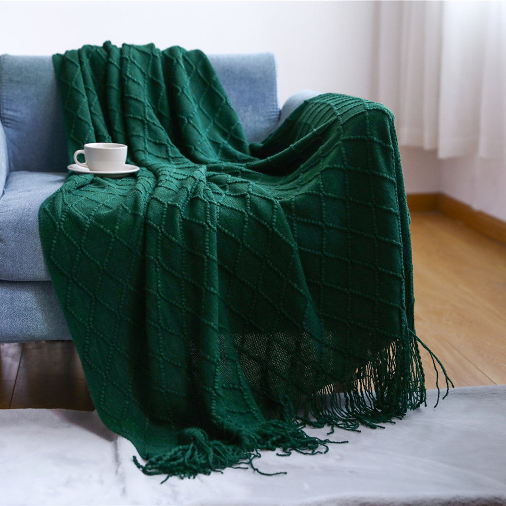 Gemütliche gestrickte Wurfdecke