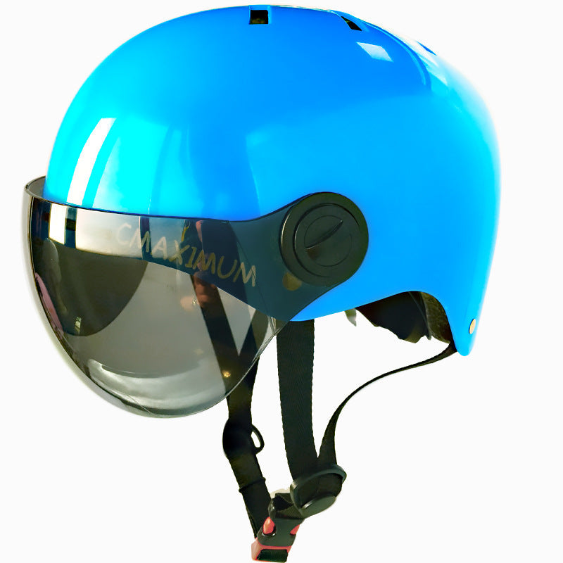 urban Fahrradhelm mit integriertem getönten Visier und verstellbarem Kinnriemen Karnz