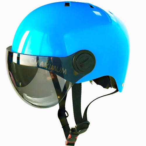 urban Fahrradhelm mit integriertem getönten Visier und verstellbarem Kinnriemen Karnz