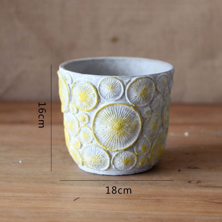 Dekorative Blumenvase aus keramik mit Reliefstruktur Karnz