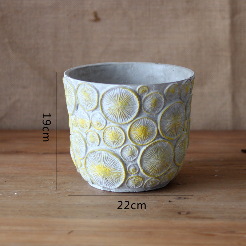 Dekorative Blumenvase aus keramik mit Reliefstruktur Karnz