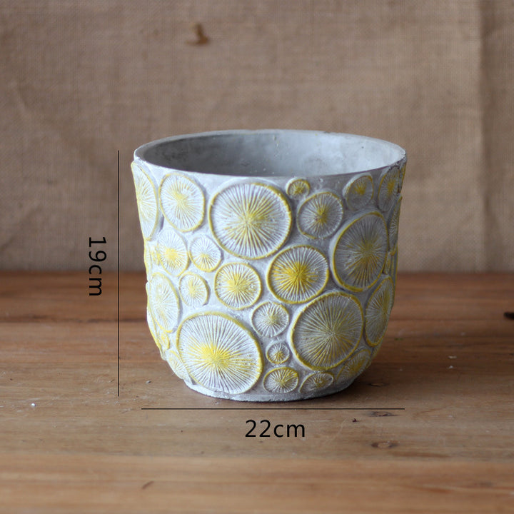 Dekorative Blumenvase aus keramik mit Reliefstruktur Karnz