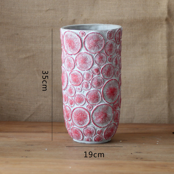 Dekorative Blumenvase aus keramik mit Reliefstruktur Karnz