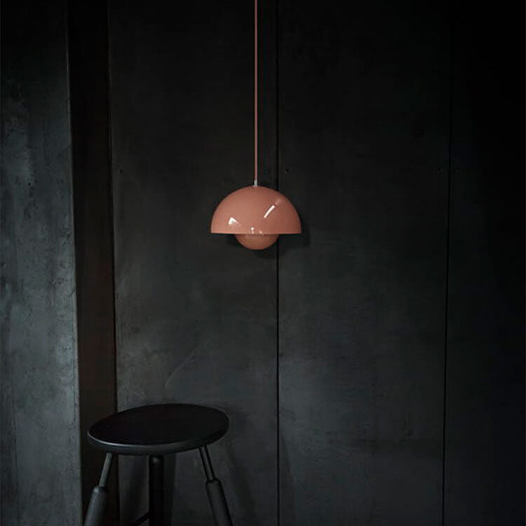Skandinavische Pendelleuchte - Elegante 1-Licht halb-runde Beleuchtung für Wohnzimmer und Schlafzimmer | Karnz