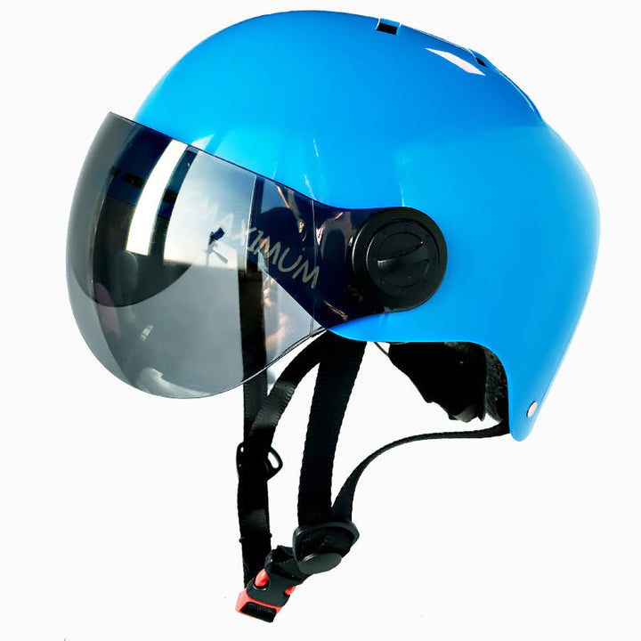 urban Fahrradhelm mit integriertem getönten Visier und verstellbarem Kinnriemen Karnz