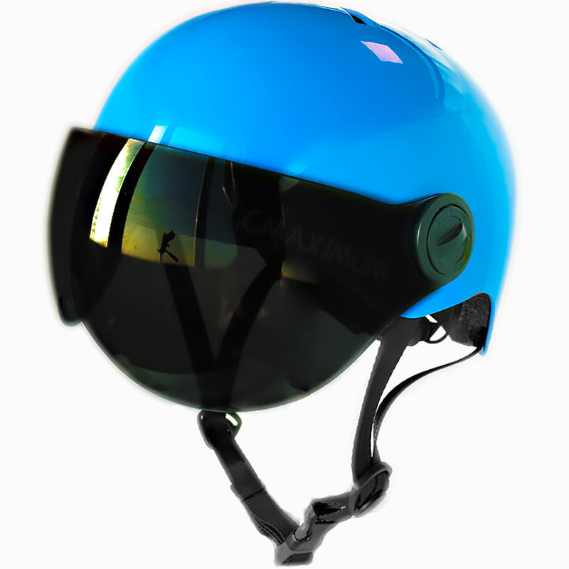 urban Fahrradhelm mit integriertem getönten Visier und verstellbarem Kinnriemen Karnz