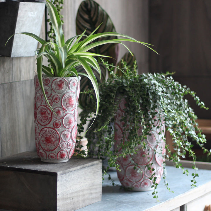 Dekorative Blumenvase aus keramik mit Reliefstruktur Karnz