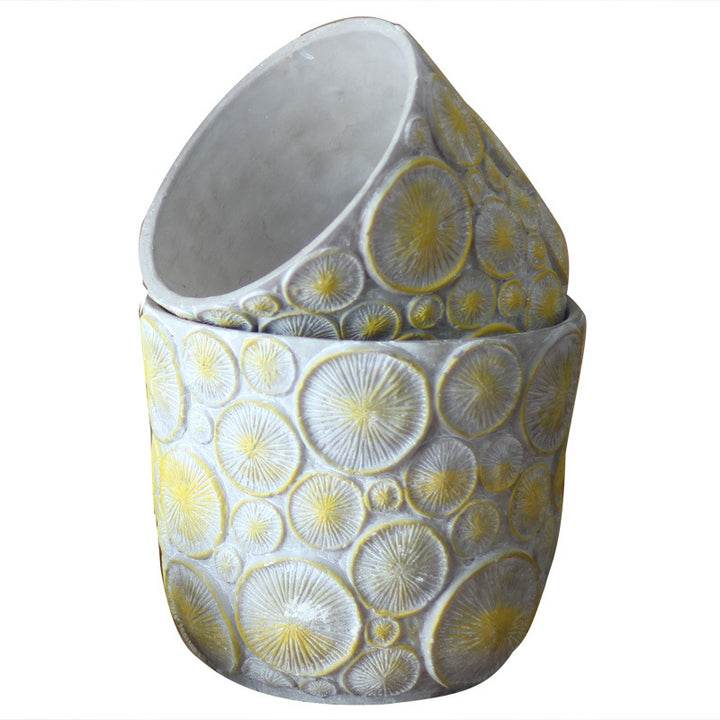 Dekorative Blumenvase aus keramik mit Reliefstruktur Karnz