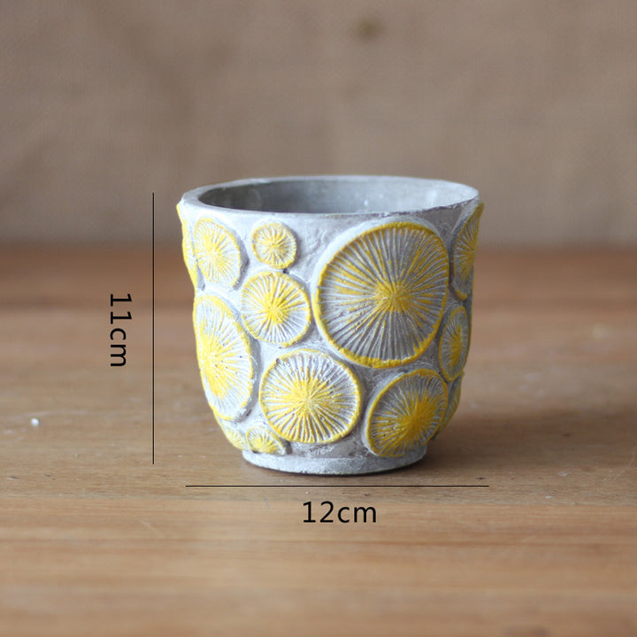Dekorative Blumenvase aus keramik mit Reliefstruktur Karnz