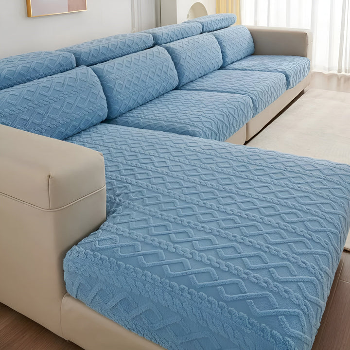 Samt-Sofa-Bezug mit Diamantmuster – weich und luxuriös | Perfekte Passform für jedes Sofa | Karnz